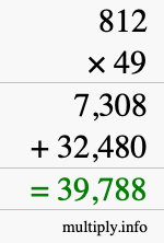 How to calculate 812 times 49 using long multiplication