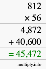 How to calculate 812 times 56 using long multiplication