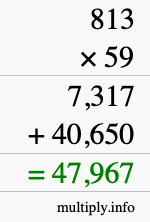 How to calculate 813 times 59 using long multiplication