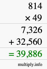 How to calculate 814 times 49 using long multiplication