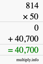 How to calculate 814 times 50 using long multiplication