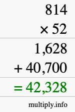 How to calculate 814 times 52 using long multiplication How to calculate 814 times 52 using long multiplication