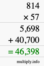 How to calculate 814 times 57 using long multiplication How to calculate 814 times 57 using long multiplication