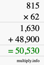 How to calculate 815 times 62 using long multiplication How to calculate 815 times 62 using long multiplication