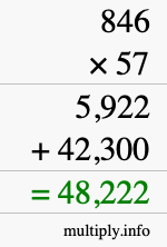 How to calculate 846 times 57 using long multiplication How to calculate 846 times 57 using long multiplication