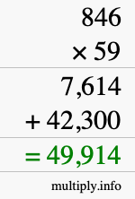 How to calculate 846 times 59 using long multiplication