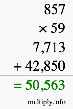 How to calculate 857 times 59 using long multiplication How to calculate 857 times 59 using long multiplication