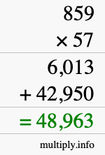 How to calculate 859 times 57 using long multiplication How to calculate 859 times 57 using long multiplication