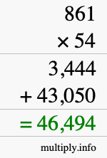 How to calculate 861 times 54 using long multiplication How to calculate 861 times 54 using long multiplication