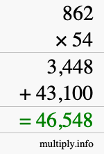How to calculate 862 times 54 using long multiplication How to calculate 862 times 54 using long multiplication