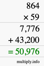 How to calculate 864 times 59 using long multiplication How to calculate 864 times 59 using long multiplication