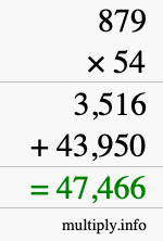 How to calculate 879 times 54 using long multiplication How to calculate 879 times 54 using long multiplication