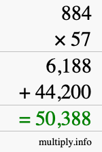 How to calculate 884 times 57 using long multiplication How to calculate 884 times 57 using long multiplication