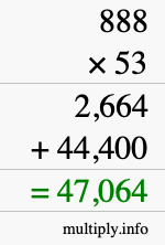 How to calculate 888 times 53 using long multiplication How to calculate 888 times 53 using long multiplication