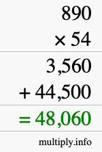 How to calculate 890 times 54 using long multiplication How to calculate 890 times 54 using long multiplication