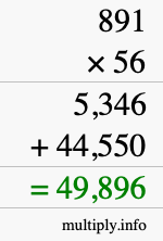 How to calculate 891 times 56 using long multiplication