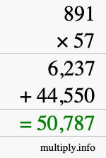 How to calculate 891 times 57 using long multiplication How to calculate 891 times 57 using long multiplication