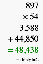 How to calculate 897 times 54 using long multiplication How to calculate 897 times 54 using long multiplication