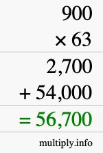 How to calculate 900 times 63 using long multiplication How to calculate 900 times 63 using long multiplication