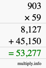 How to calculate 903 times 59 using long multiplication