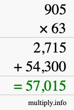 How to calculate 905 times 63 using long multiplication How to calculate 905 times 63 using long multiplication