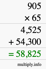 How to calculate 905 times 65 using long multiplication How to calculate 905 times 65 using long multiplication