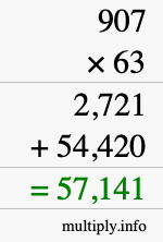 How to calculate 907 times 63 using long multiplication How to calculate 907 times 63 using long multiplication