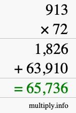 How to calculate 913 times 72 using long multiplication How to calculate 913 times 72 using long multiplication