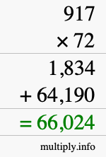 How to calculate 917 times 72 using long multiplication How to calculate 917 times 72 using long multiplication
