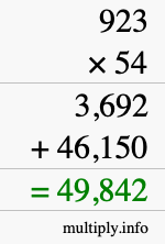 How to calculate 923 times 54 using long multiplication How to calculate 923 times 54 using long multiplication