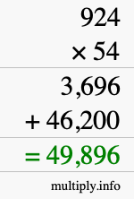 How to calculate 924 times 54 using long multiplication How to calculate 924 times 54 using long multiplication