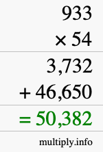 How to calculate 933 times 54 using long multiplication How to calculate 933 times 54 using long multiplication