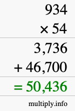 How to calculate 934 times 54 using long multiplication How to calculate 934 times 54 using long multiplication