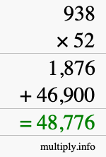 How to calculate 938 times 52 using long multiplication How to calculate 938 times 52 using long multiplication