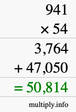 How to calculate 941 times 54 using long multiplication How to calculate 941 times 54 using long multiplication