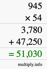 How to calculate 945 times 54 using long multiplication How to calculate 945 times 54 using long multiplication
