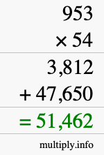 How to calculate 953 times 54 using long multiplication How to calculate 953 times 54 using long multiplication
