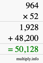 How to calculate 964 times 52 using long multiplication How to calculate 964 times 52 using long multiplication