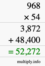 How to calculate 968 times 54 using long multiplication How to calculate 968 times 54 using long multiplication