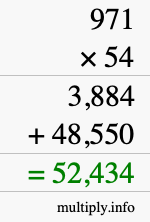 How to calculate 971 times 54 using long multiplication How to calculate 971 times 54 using long multiplication