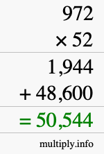 How to calculate 972 times 52 using long multiplication How to calculate 972 times 52 using long multiplication