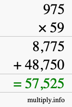 How to calculate 975 times 59 using long multiplication How to calculate 975 times 59 using long multiplication