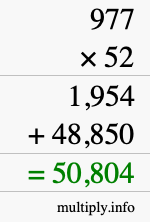 How to calculate 977 times 52 using long multiplication How to calculate 977 times 52 using long multiplication
