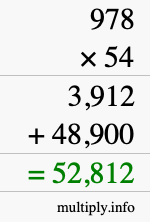 How to calculate 978 times 54 using long multiplication How to calculate 978 times 54 using long multiplication