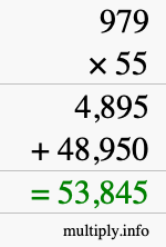 How to calculate 979 times 55 using long multiplication