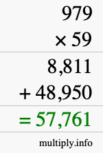 How to calculate 979 times 59 using long multiplication How to calculate 979 times 59 using long multiplication