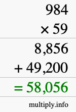 How to calculate 984 times 59 using long multiplication