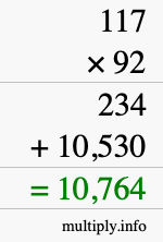 How to calculate 117 times 92 using long multiplication How to calculate 117 times 92 using long multiplication