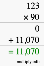 How to calculate 123 times 90 using long multiplication