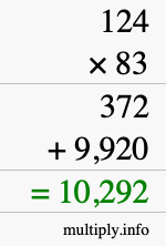 How to calculate 124 times 83 using long multiplication How to calculate 124 times 83 using long multiplication